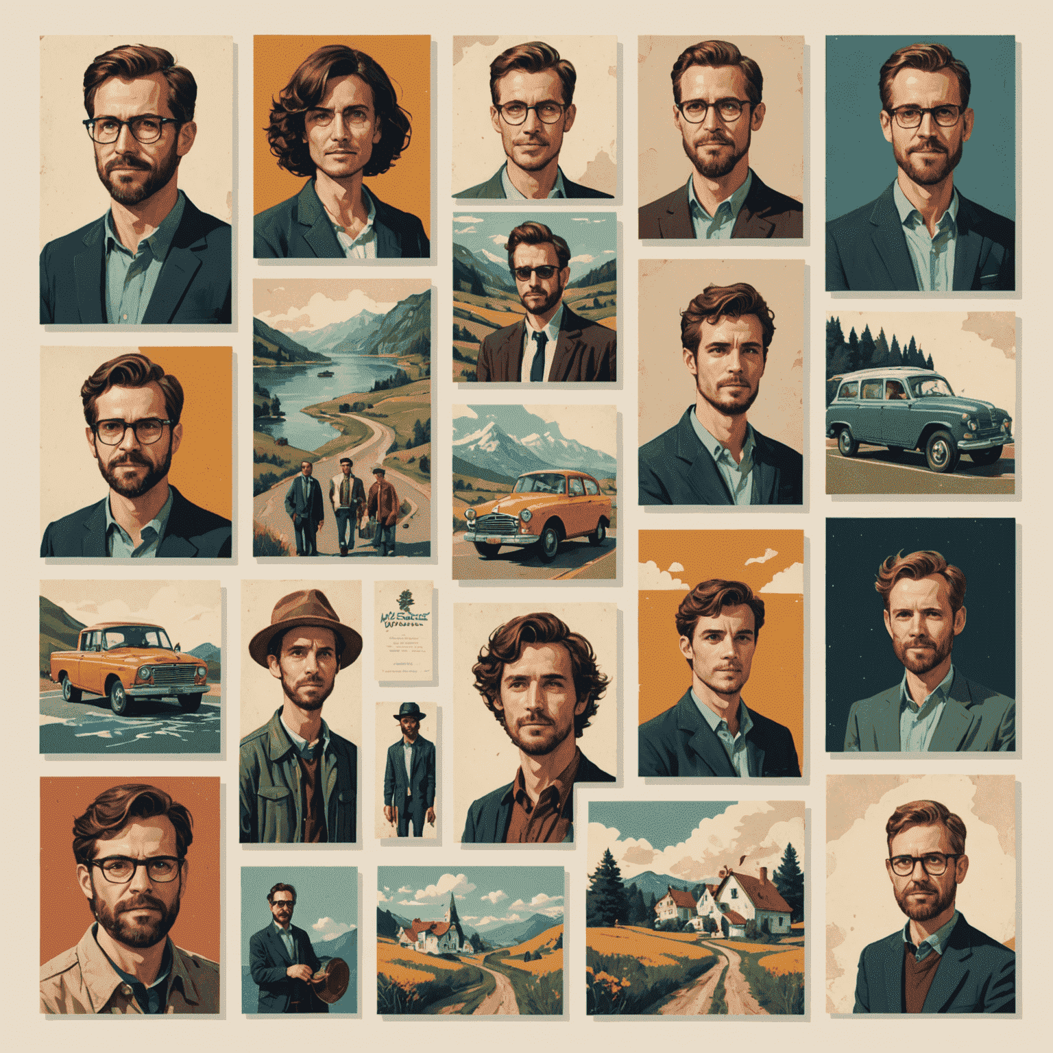 Collage de ilustraciones personalizadas en diferentes estilos
